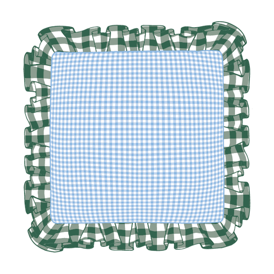 Hunter & Cornflower Ruffle Pillow
