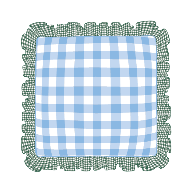 Hunter & Cornflower Ruffle Pillow