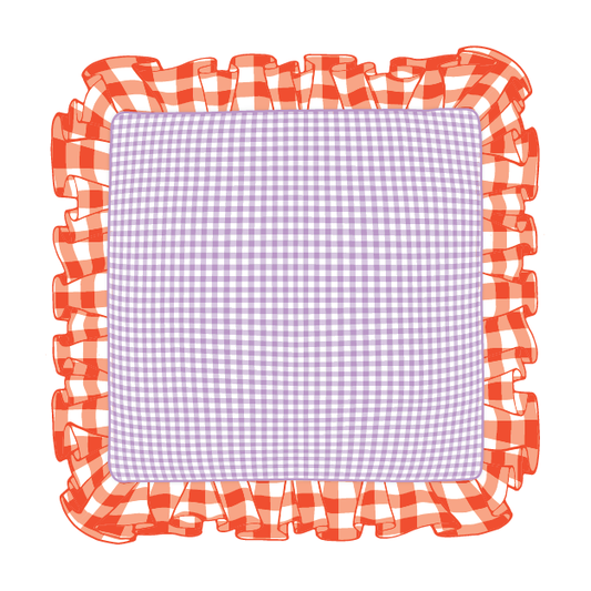Orange & Lilac Ruffle Pillow