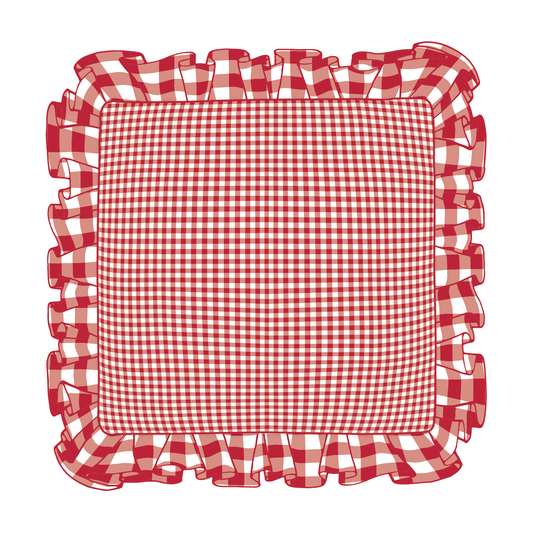 Red Ruffle Pillow