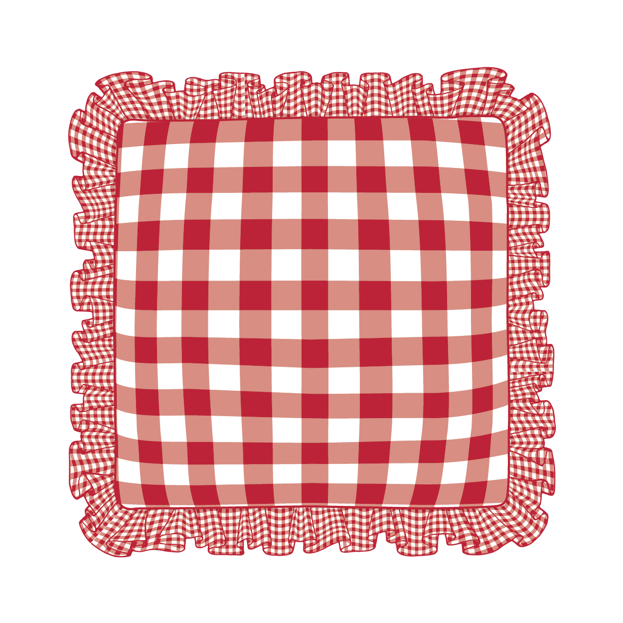 Red Ruffle Pillow