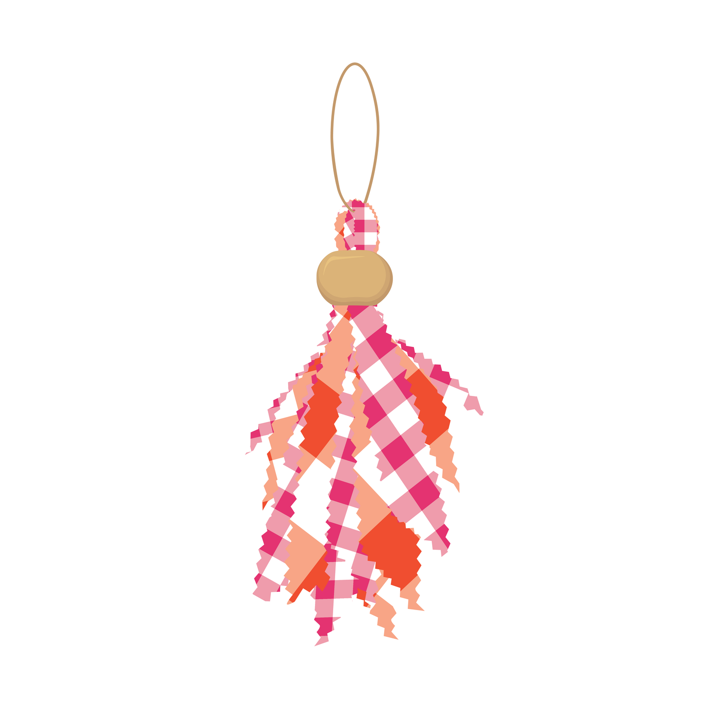 Orange & Hot Pink Tailgate Tassel