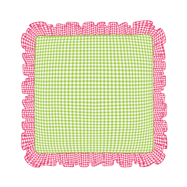 Apple Green & Hot Pink Ruffle Pillow
