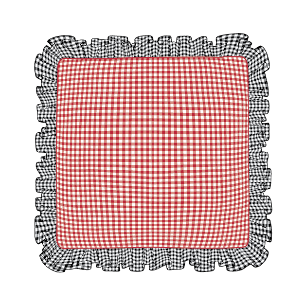 Ebony & Red Ruffle Pillow