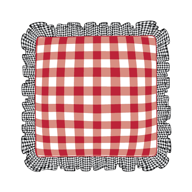 Ebony & Red Ruffle Pillow