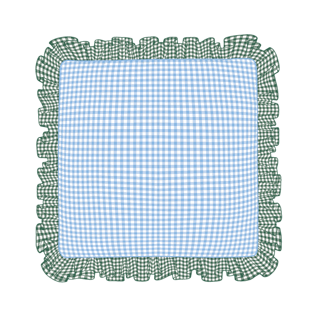Hunter & Cornflower Ruffle Pillow