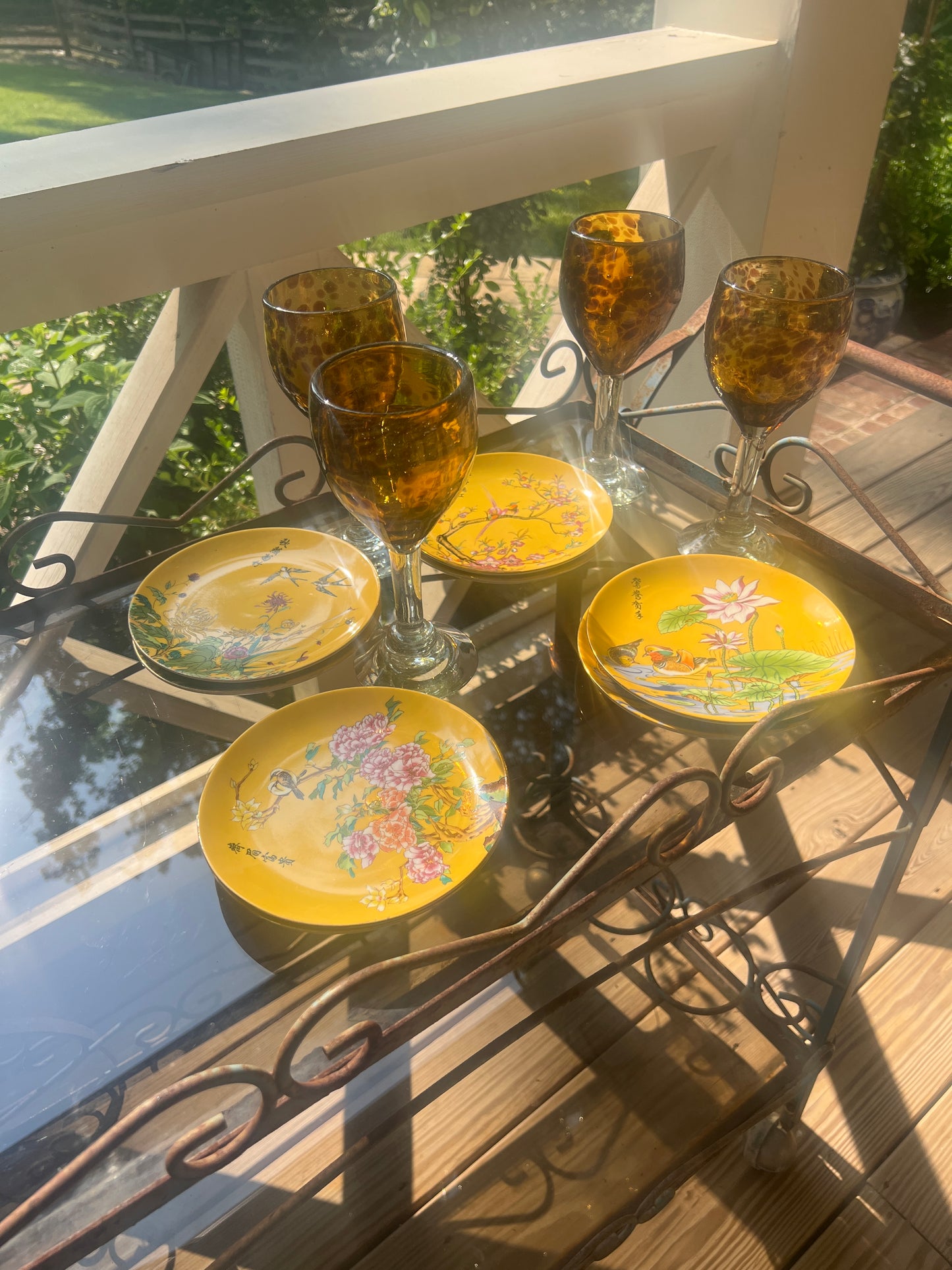 Vintage set of 8 Alsco Made in Hong Kong Dessert Plates