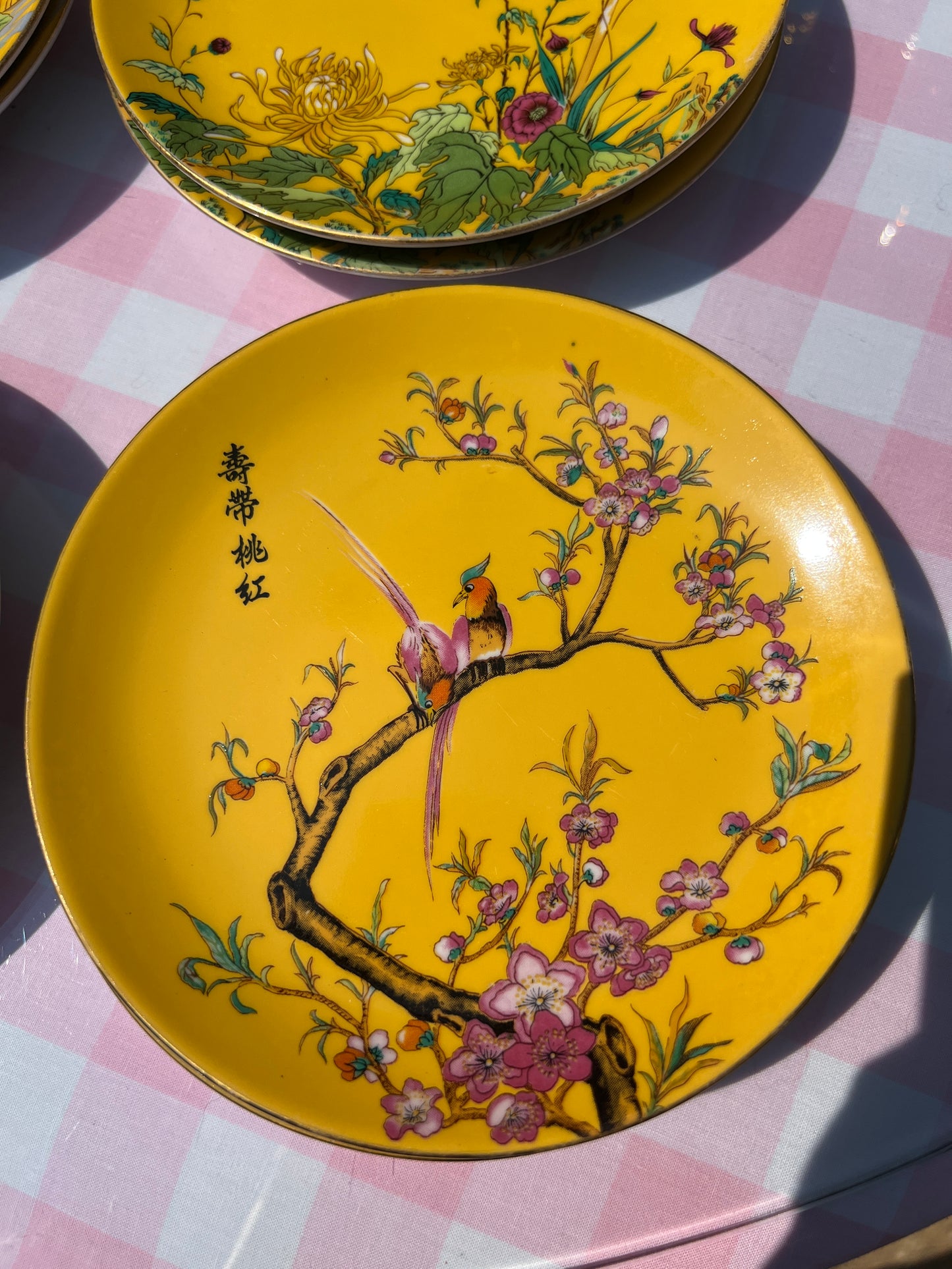 Vintage set of 8 Alsco Made in Hong Kong Dessert Plates