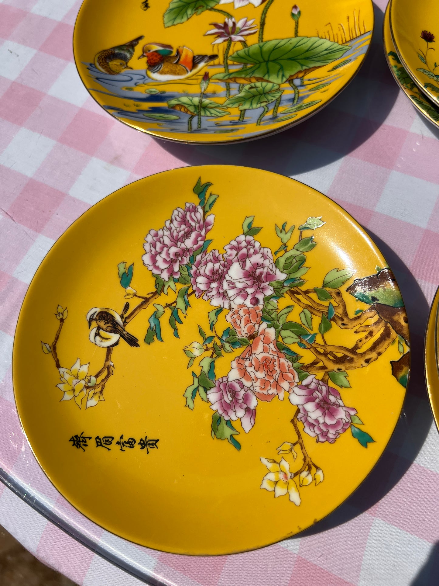 Vintage set of 8 Alsco Made in Hong Kong Dessert Plates