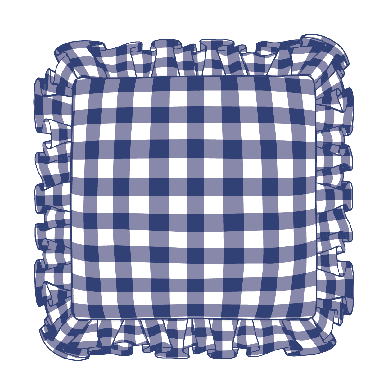 Navy Ruffle Pillow