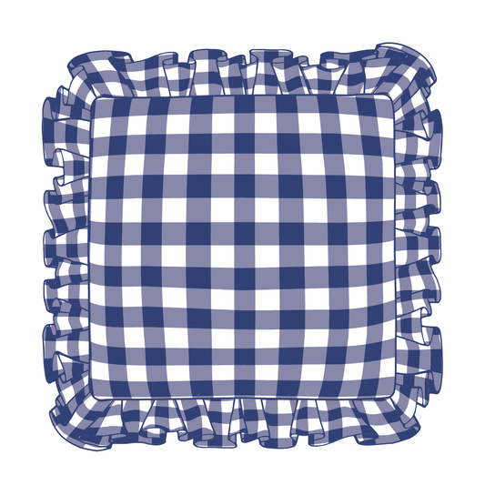 Navy Ruffle Pillow