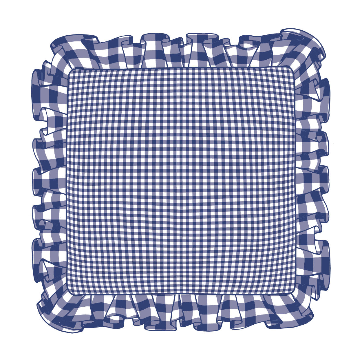Navy Ruffle Pillow