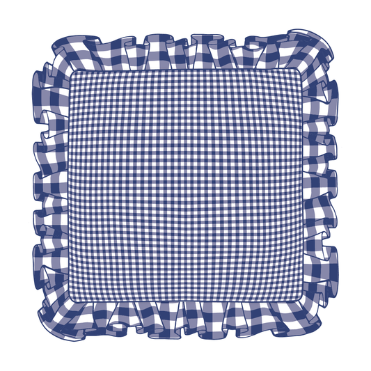 Navy Ruffle Pillow
