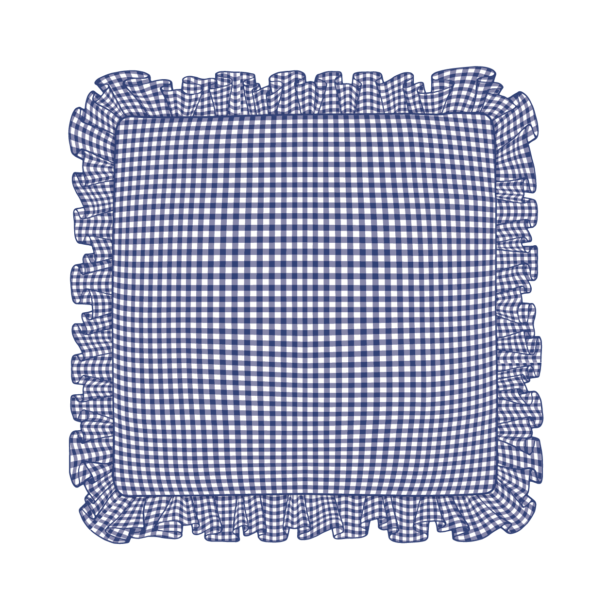 Navy Ruffle Pillow