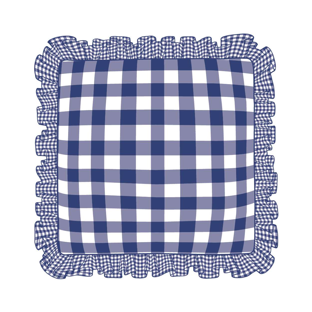 Navy Ruffle Pillow
