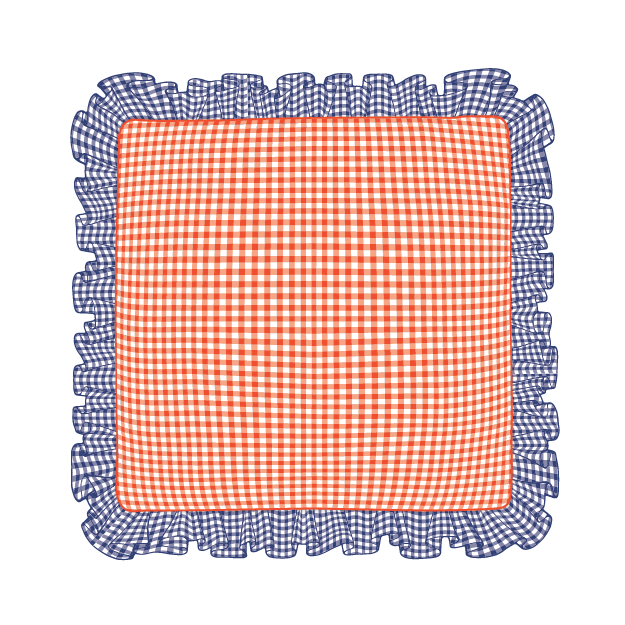 Navy & Orange Ruffle Pillow