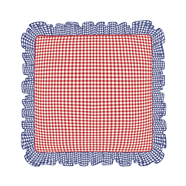 Navy & Red Ruffle Pillow