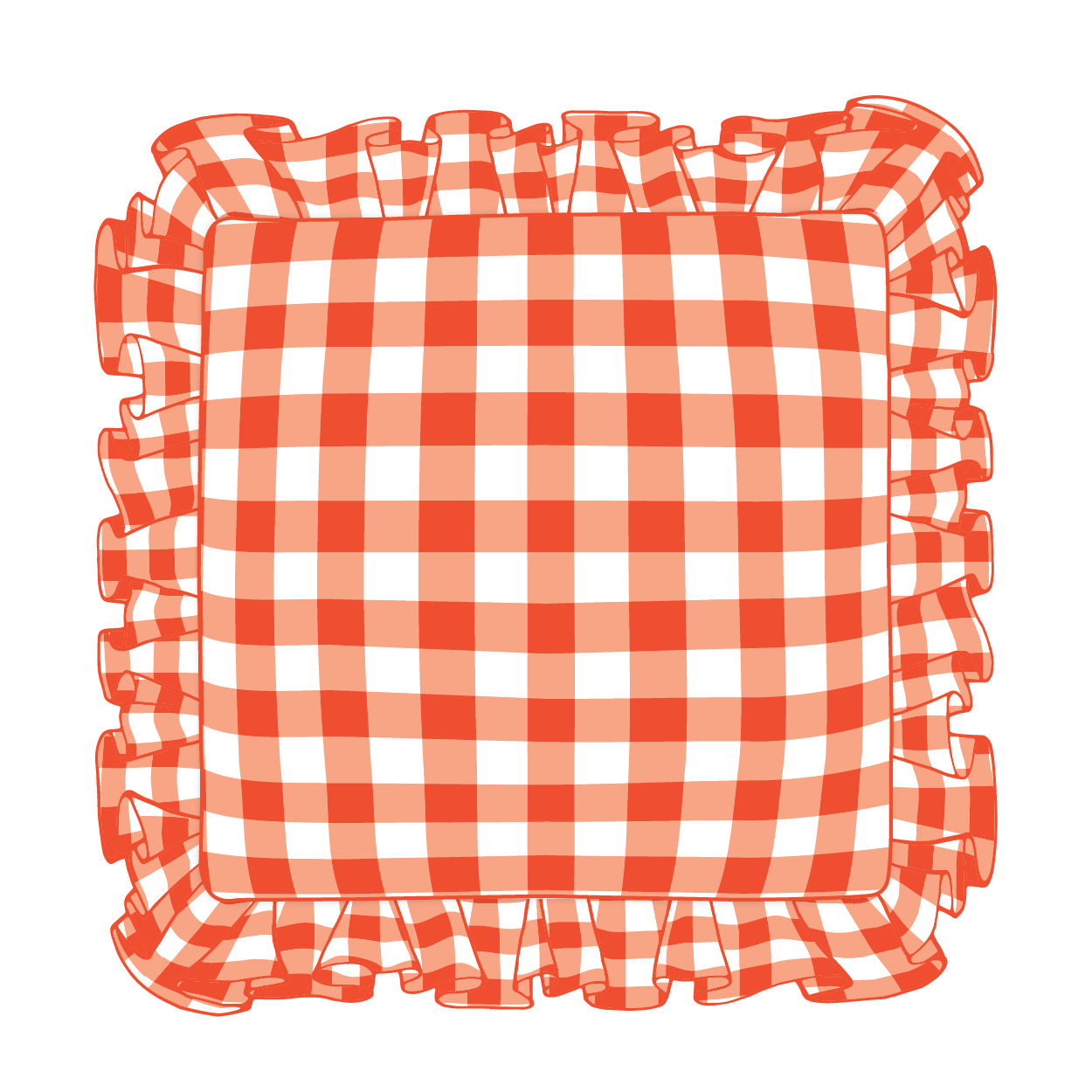 Orange Ruffle Pillow