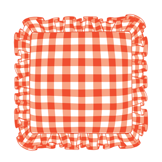 Orange Ruffle Pillow