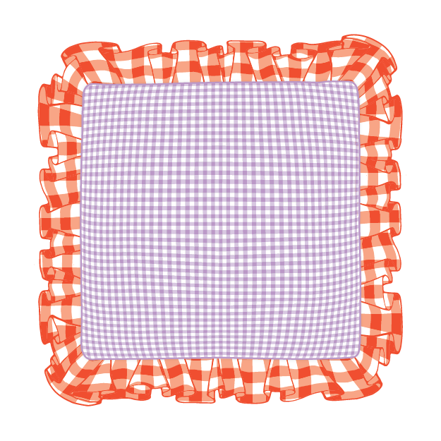 Orange & Lilac Ruffle Pillow