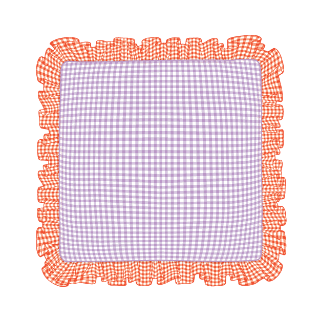 Orange & Lilac Ruffle Pillow