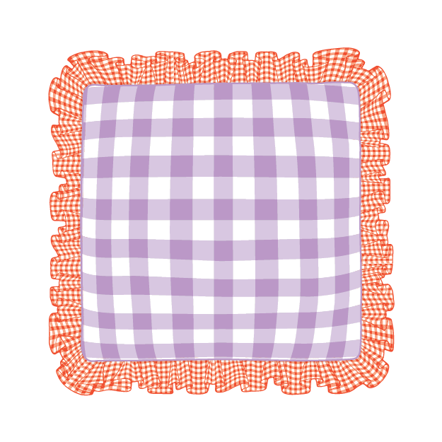 Orange & Lilac Ruffle Pillow