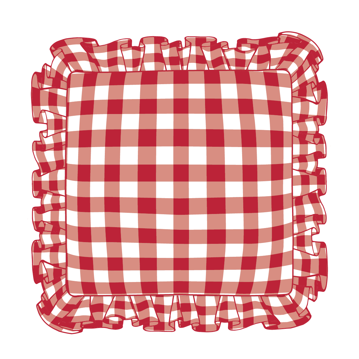 Red Ruffle Pillow