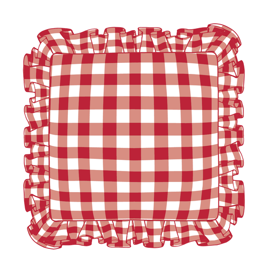 Red Ruffle Pillow