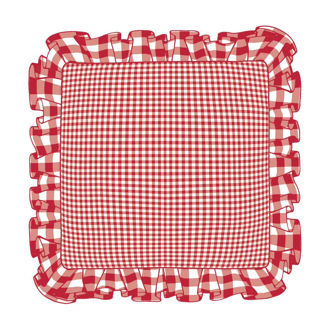 Red Ruffle Pillow