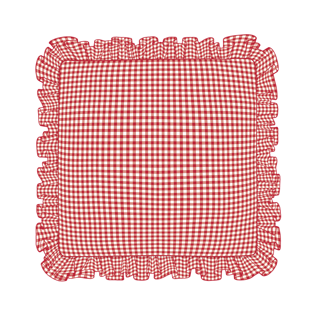 Red Ruffle Pillow
