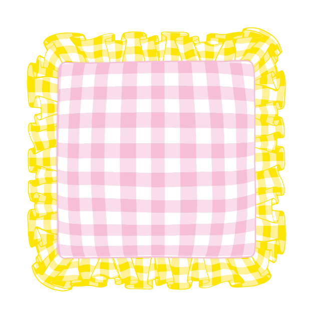 Sunflower & Light Pink Ruffle Pillow