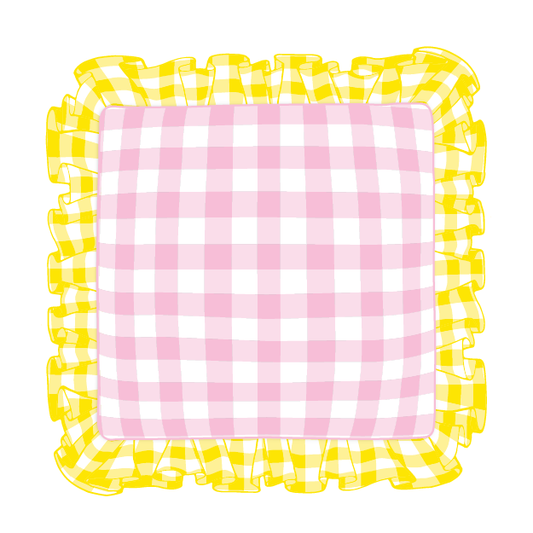 Sunflower & Light Pink Ruffle Pillow