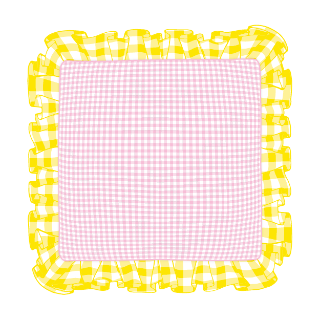 Sunflower & Light Pink Ruffle Pillow