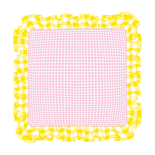 Sunflower & Light Pink Ruffle Pillow