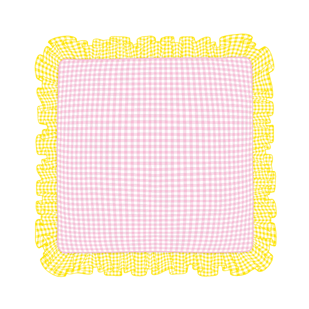 Sunflower & Light Pink Ruffle Pillow
