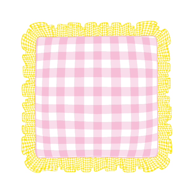 Sunflower & Light Pink Ruffle Pillow