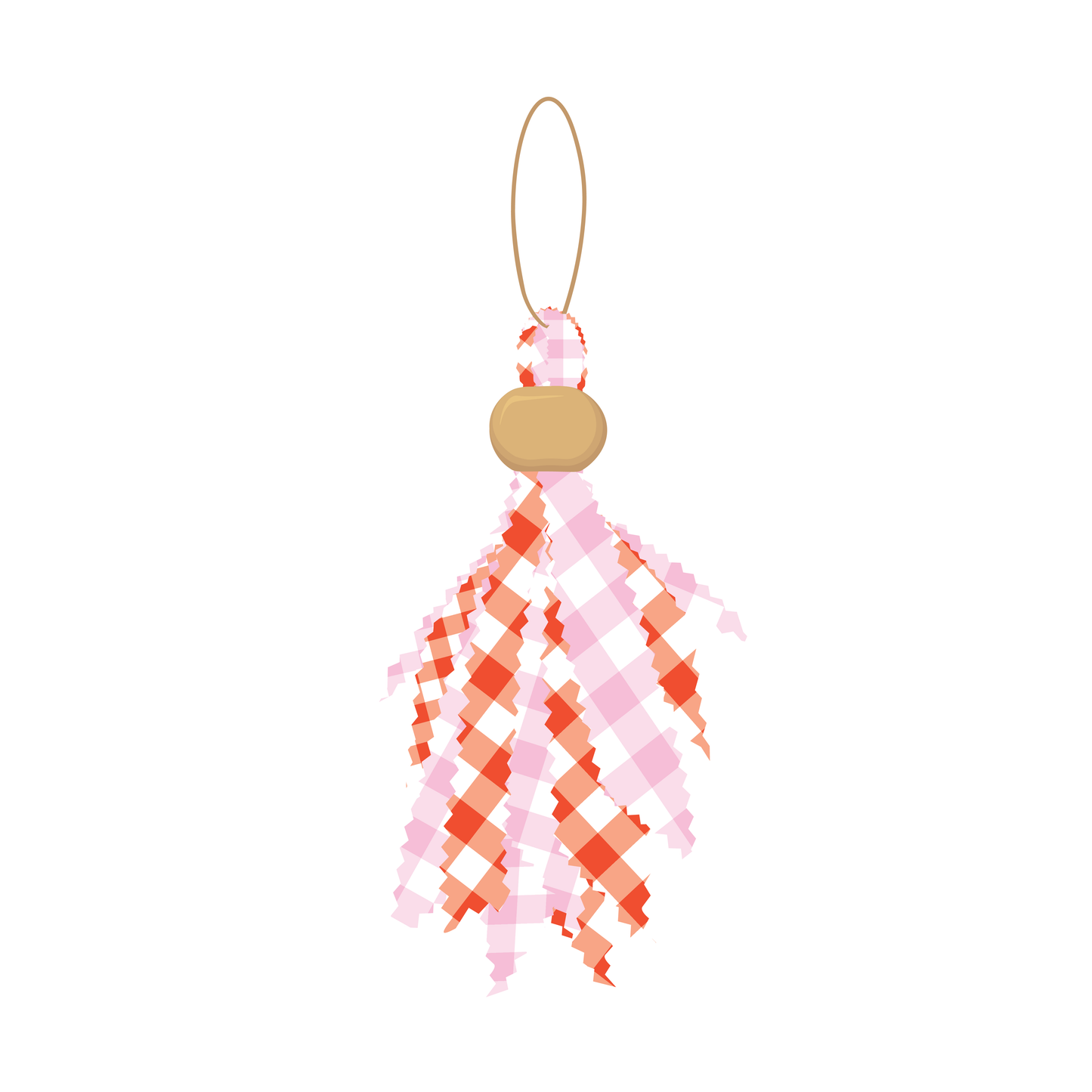 Light Pink & Orange Tailgate Tassel