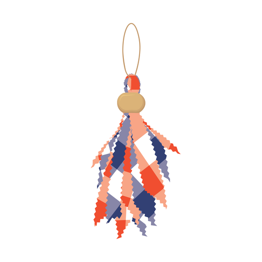 Navy & Orange Tailgate Tassel