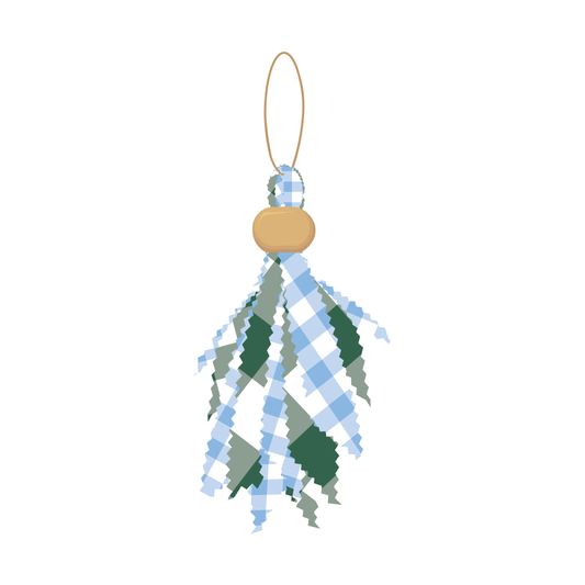 Cornflower & Hunter Green Tailgate Tassel
