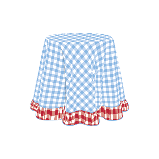The Elaine in Cornflower & Red