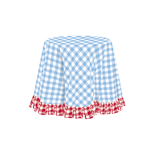 The Kate in Cornflower & Red