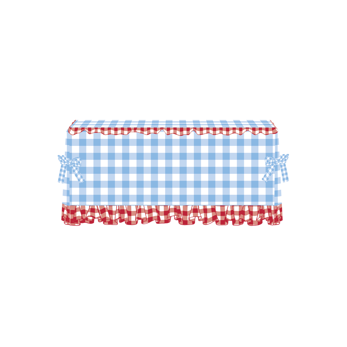 The Lydia in Cornflower & Red